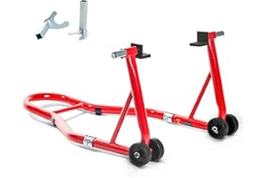 Donext Motorcycle Stand 850LB Sport Bike Rear Wheel Lift Swingarm Paddock Stands Red, U+L