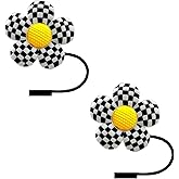 STRACOUPI Daisy Flower Silicone Straw Covers for Stanley Cup, Reusable, Cute Toppers Accessories for Tumblers, 2PCS Decorative & Personalized Straw Cover Cap (a)