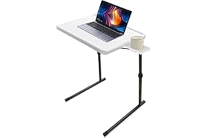 Bblife Adjustable TV Tray Table, TV Dinner Tray on Bed and Sofa, Comfortable Folding Table with 6 Height and 3 Angle Adjustable, TV Tray Portable Table