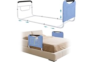 Mybow Double Bed Rail, U Bar for Medical Bedside Safety Assisting Rails, Railing Support for Elderly Adults Under Mattress Handrail, Hospital Dual Bed Rails for Seniors Twin Full Queen Adjustable Rail