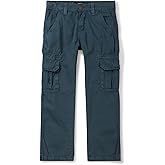 Mesinsefra Boys' Cargo Pants,Adjustable Waist Multi Pocket Casual Outdoor Camping Slacks Pants 1 Blue 120CM-5 Years