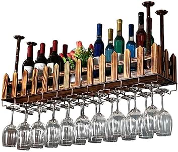 JJIAGD Botella de vino de techo suspendido Botellero, la pared de