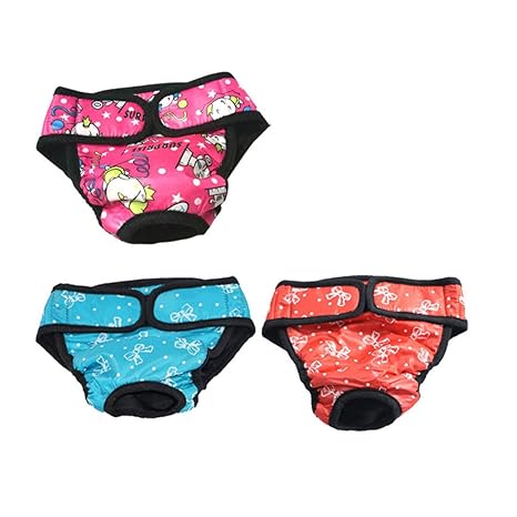 UEETEK 3 Pcs Hundewindeln Inkontinenz einstellbar und waschbar Hundeschutzhose für Hündinnen Baumwolle Unterwäsche