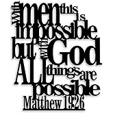 OPTYBVFD Matthew19 26 Metal Wall Decor - Christian Scripture Room Decor Motivational Inspirational Wall Art Home Decor for Living Room, Bedroom, Dining Room, Bathroom, Office (Black)