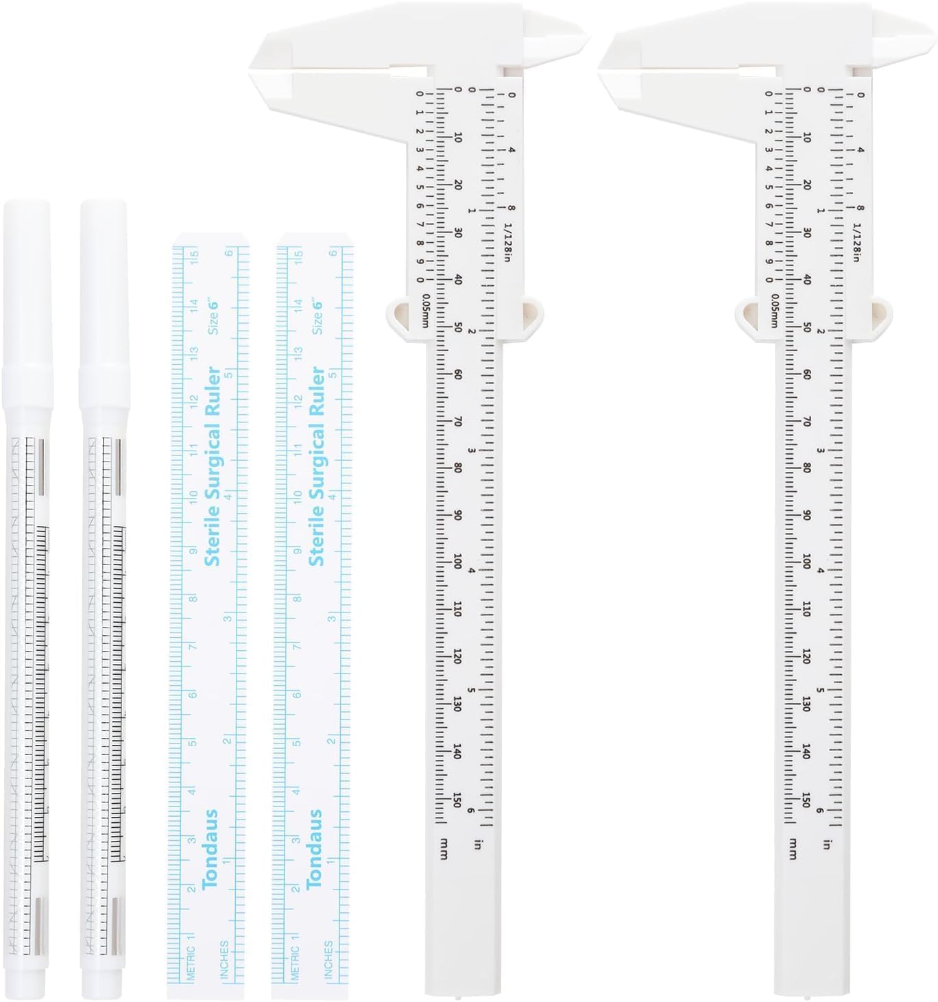 6PCS Eyebrow Mapping Tools, Eyebrow Microblading Marker Pen White Marker Pen 2pcs Eyebrows Measuring Ruler 2pcs Paper Ruler Reusable Eyebrows Tattoo Skin Marking Pens Brow Makeup Position Mark Tools