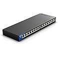 Linksys LGS116P 16 Port Gigabit Unmanaged Network PoE Switch with 8 PoE+ Ports @ 80W - Ideal for Business, Home, Office, IP Surveillance - Ethernet Switch Hub with Metal Housing, Desktop / Wall Mount