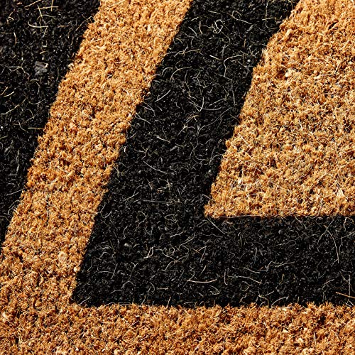 Kempf Half Round Black Border Coco Doormat, Heavy Duty Doormat, Double