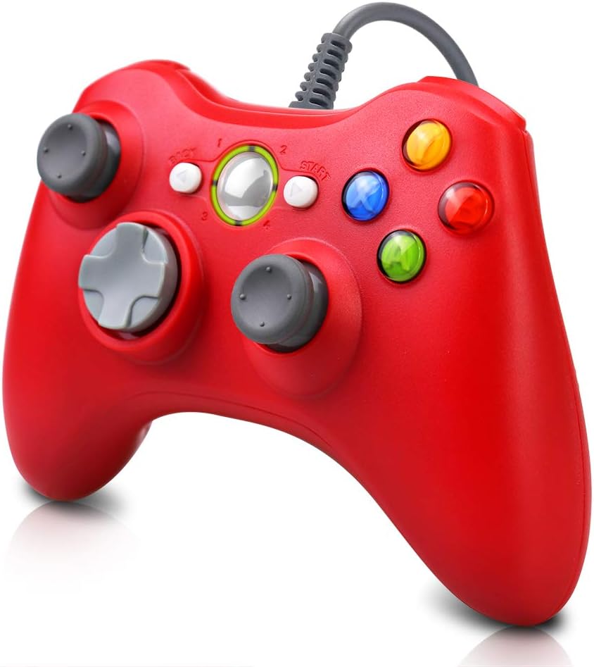 Vinklan Wired Xbox 360 Controller Compatible with Microsoft Xbox 360 & 360 Slim/Windows 7/8/10 (White): Computers & Accessories