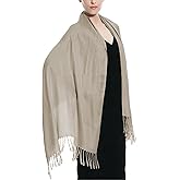 Glory Max Women Large Soft Silky Pashmina Shawl Wrap Scarf in Plain Solid Colors