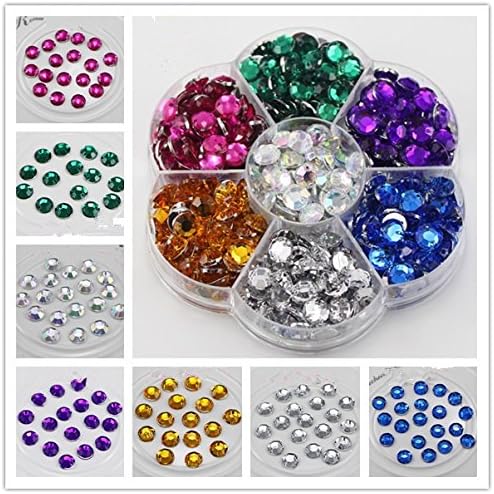 1box/lot(560pcs)8mm Mix 7 Colors Sew-on Rhinestones Acrylic Beads