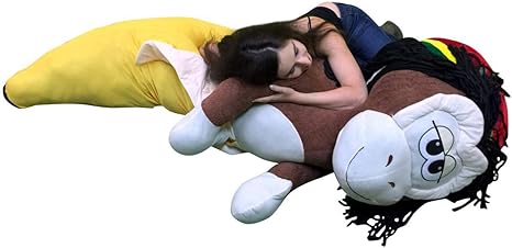 Big Plush Giant 6 Foot Stuffed Banana Monkey Pillow Huge Soft 72