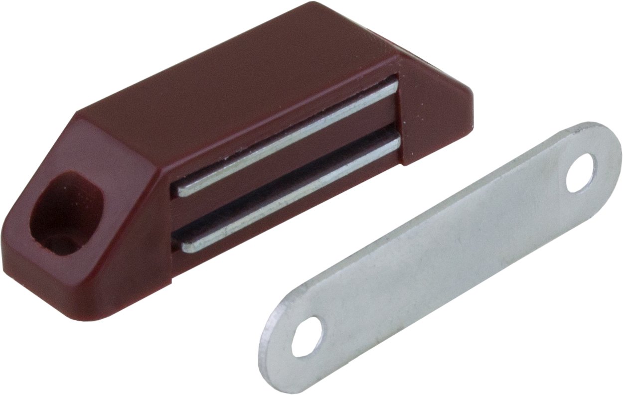 Magnetic Catch With Metal Counter Plate 5-6 kg Retention Force Brown