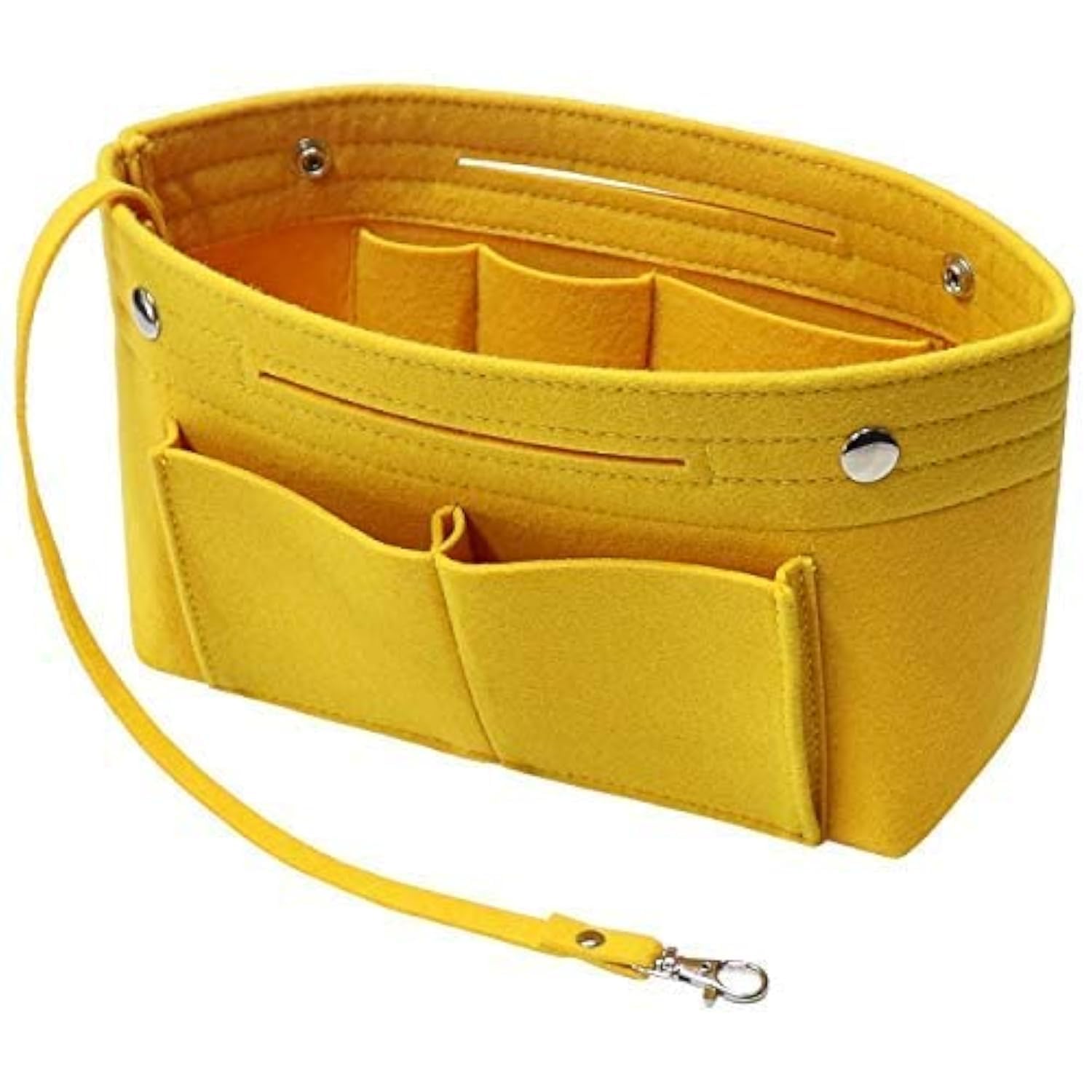 Soyizom Felt Handbag Purse Organiser Liner Shaper Insert Bag In Bag with Keychain for Speedy Neverfull, 8 Colors（Yellow,small）
