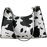 YLYSLFC Women Cow Print Shoulder Bag Clutch Purse Underarm Handbag Satchel Zipper Tote Bag Bags With Zipper Closure For women