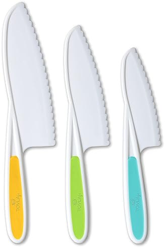 Kids' Home Store - Tovla Jr. Kid Safe Knife Gift Set for Real Cooking | Educational | Toddler Kitchen Knives | Montessori and STEM Cooking Tools Ages 4 to 12 | BPA Free, Dishwasher Safe | Birthday Gift