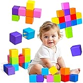 Pairez Toys Magnetic Blocks, Large Magnetic Building Blocks for Toddlers, 1.65 Inch 3D Magnet Cubes in 8 Colors, Montessori &