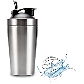 VALESKA Stainless Steel Protein Shaker Bottle, 20-Ounces, Insulated, Leak Proof, BPA Free, Dishwasher Safe, Perfect for Gym Workout
