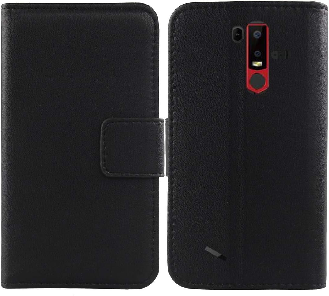 Gukas Genuine Leather Case for Ulefone Armor 6 / 6E 6.2" Wallet Premium Flip Protection Cover Skin Pouch with Card Slot (Black)