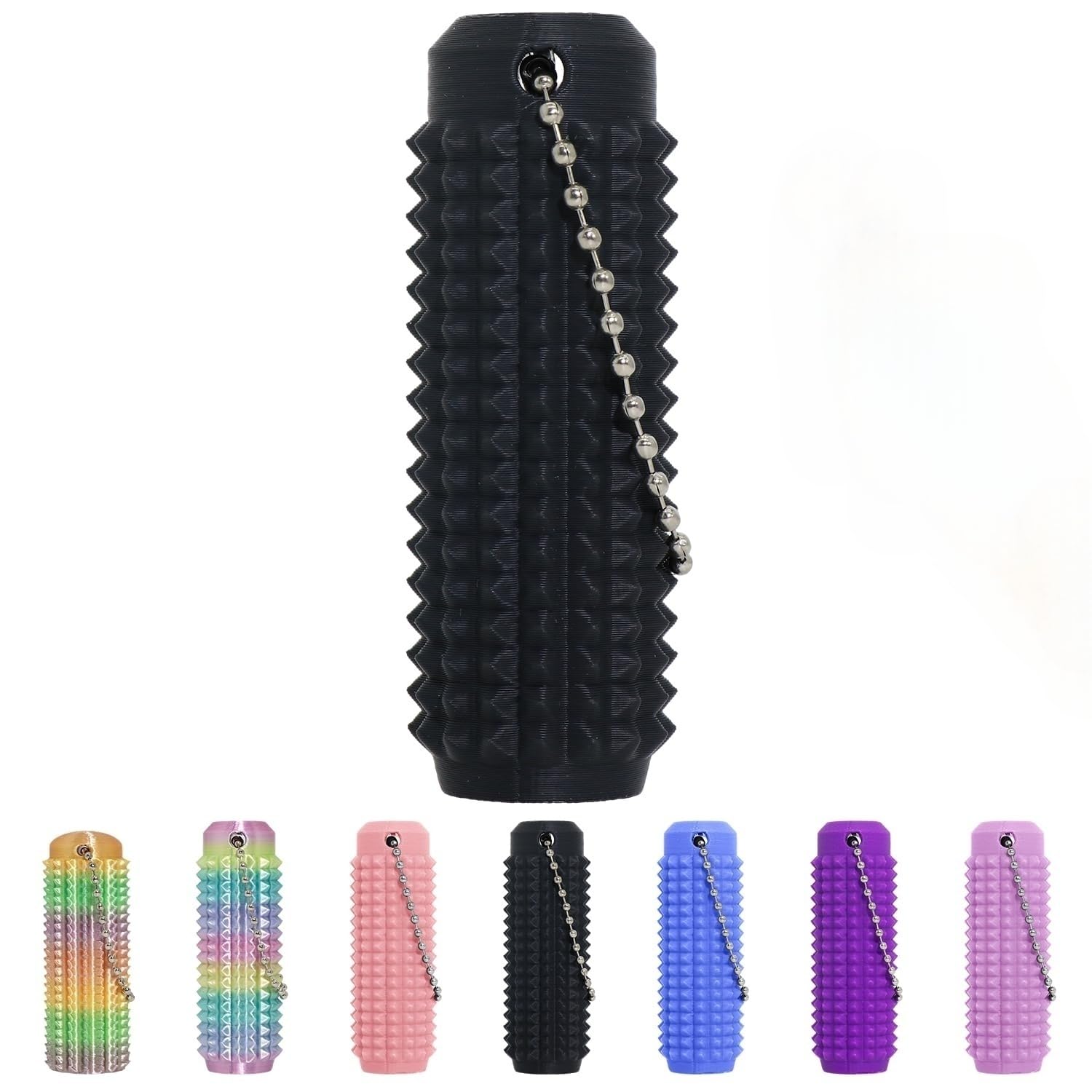XNJAMG Little Ouchies Fidget Toys,Pain Stim Fidget Toy Reduce Stress for Adults,Anxiety Relief Pain Stim,Spiky Fidget Keychain for Anxiety,Sensory Toys,Novelty Gifts for Friends(1PCS/Black)