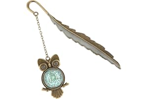 Jeffdad Fantasy Luminous Glow in The Dark Bookmark Gifts for Women Girls - Bronze Owl & Butterfly