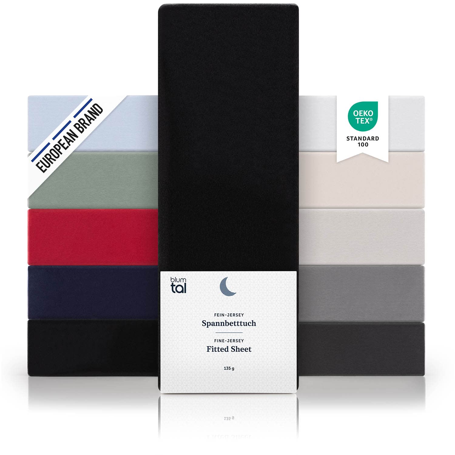 Blumtal Super Soft Cotton Fitted Mattress Sheet 180 x 200 x 30cm Black