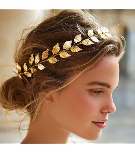 Amazon.com : DoubleNine Laurel Leaf Rose Gold Tiara Crown  display picture 1