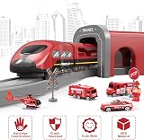 XIAPIA Railway Learning Train Set 66 Pcs Red Fire Engine Kids 3+ Educational view 2