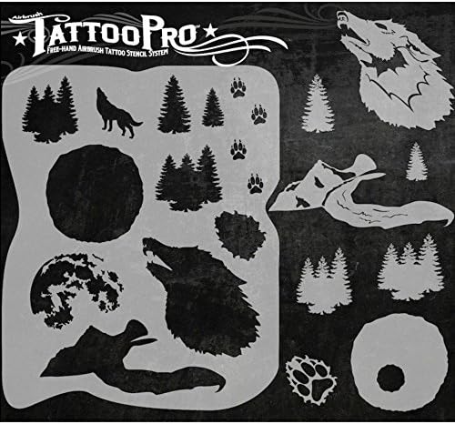 Airbrush TATTOO PROStencil (Howlin' at the Moon)