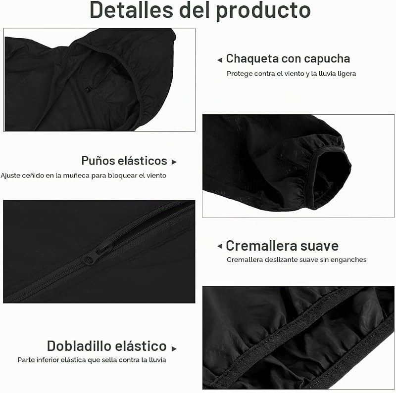 Hombre Chaqueta Impermeable, Chubasquero Hombre Impermeable