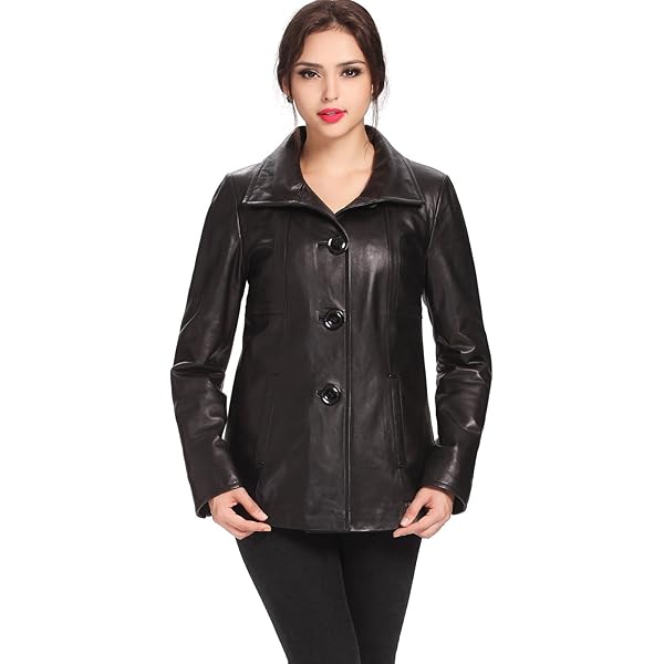 ÉPINE leather lady jacket black A1 FASHION GOODS Womens Fitted Black Leather Biker Jacket