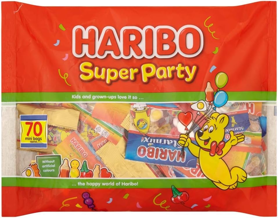 Haribo Super Party 70 Mini Bags Variety Sweets Pack 1.1kg Amazon.co.uk