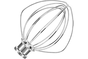 GLINK Wire Whip Attachment for KitchenAid 5-6 Quart Bowl-Lift Stand Mixers, K5AWW Wire Whisk Replacement, Egg Heavy Cream Cakes Mayonnaise Whisk, Silver