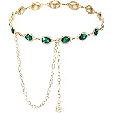 Ymapinc Chain Belt for Women Dress - Vintage Red Rhinestone Cowgirl Western Waist Chain Belt, Gift for Women Wedding