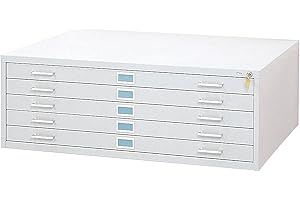 Safco Products Flat File for 42" W x 30" D Documents, 5-Drawer (Additio0l Options Sold Separately), White
