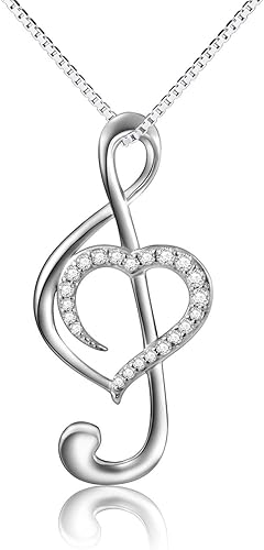 BGTY (Nota Musical Collar Colgante Plata de Ley 925 CZ Joyas ...