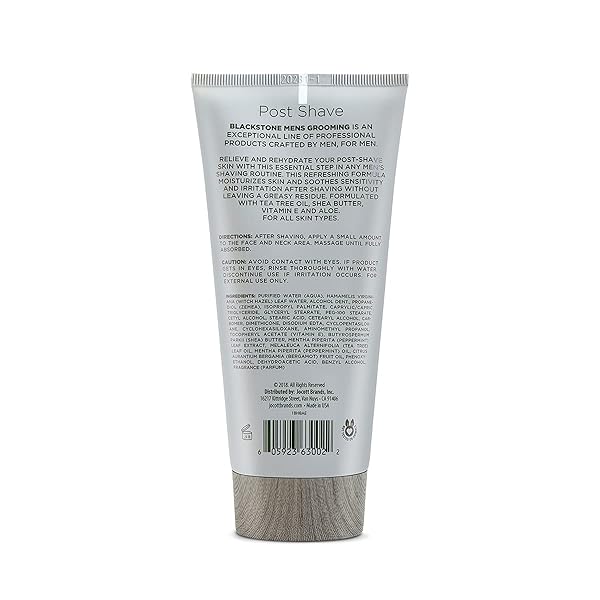 BLACKSTONE MEN’S GROOMING POST SHAVE MOISTURIZER WITH TEA TREE OIL, SHEA BUTTER, VITAMIN E, & ALOE | SOOTHING COOLING BALM | & PARABEN FREE | SANDALWOOD (6 OZ)