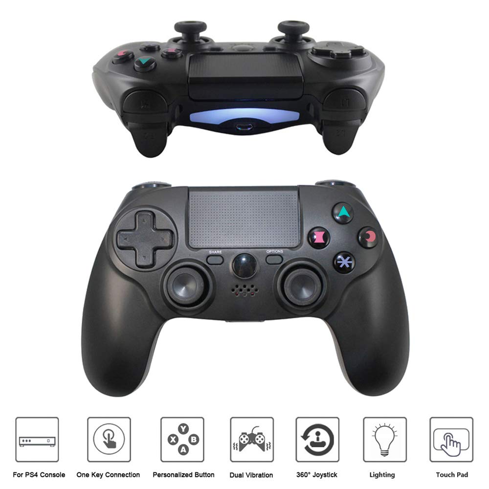 PS4 Controller Wireless Dual Vibration GamePad for PlayStation 4 Pro Gaming Remote Control Support PS3 PS2 PC without Headphone Jack