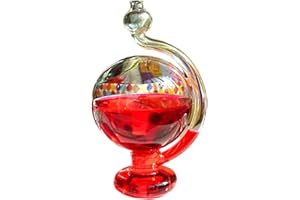 Storm Glass Weather Predictor, Visual Red Barometric Pressure Gauge, Portable Glass Barometers for The Home Office Desktop De