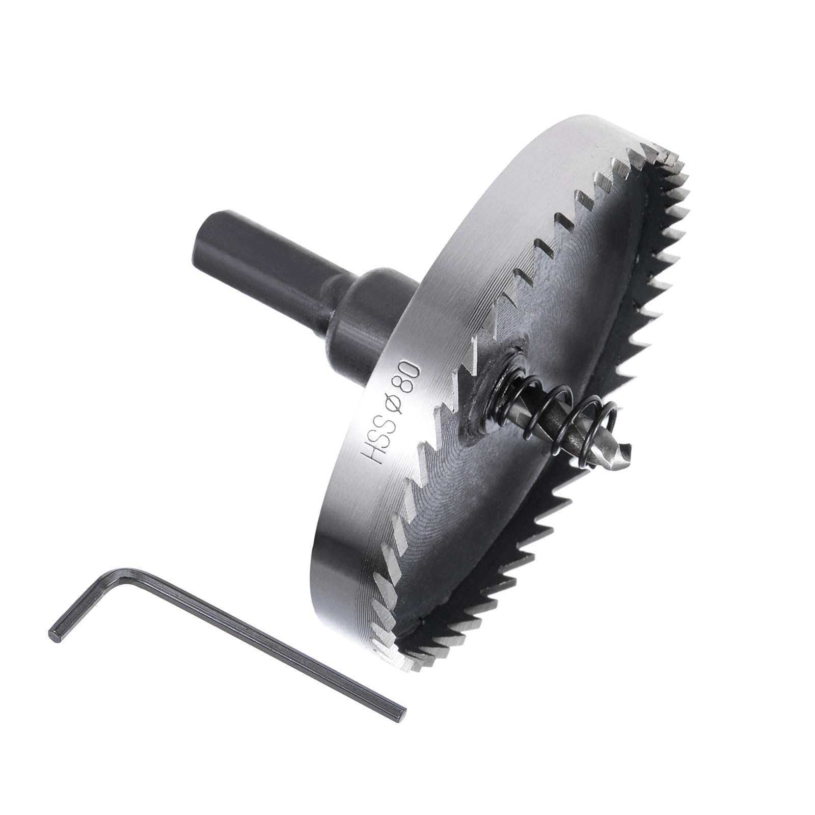 Kozelo 1pcs Hole Saw - [80mm] HSS (High Speed Steel) Drill Bit Hole Cutter for Stainless Steel Aluminum Metal Wood Plastic Use, Triangular Shank