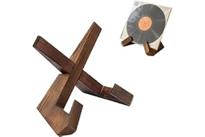 Now Playing Vinyl Record Stand, Wooden Vinyl Record Display Holder Stand Gifts for Vinyl Record Lovers, 6.5 in tall, Classic 
