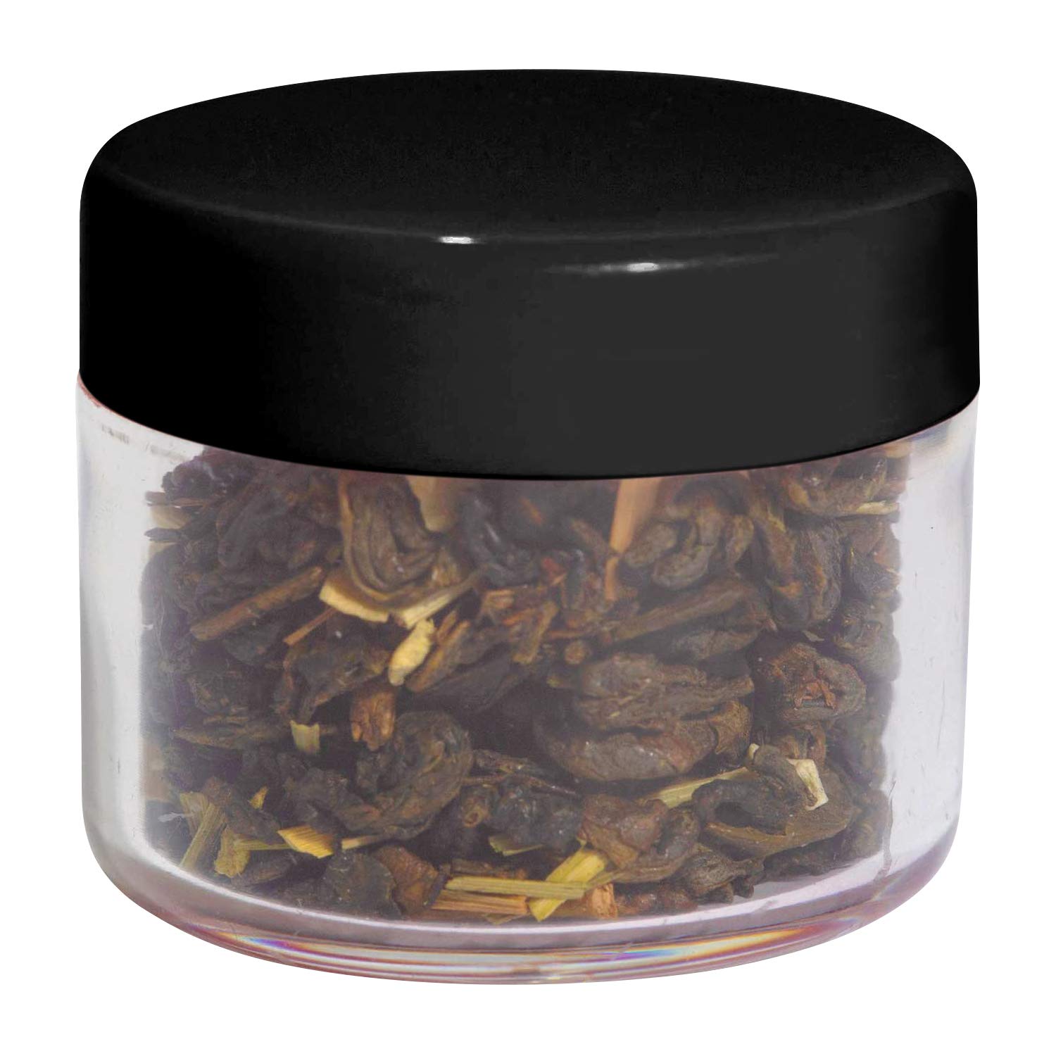 Houseables 20 Gram Jar, 20 ML Jar, 12 Pk, Black, BPA Free, Cosmetic Sample Empty Container, Plastic, Round Pot Screw Cap Lid, Small Tiny 20g Bottle : Beauty