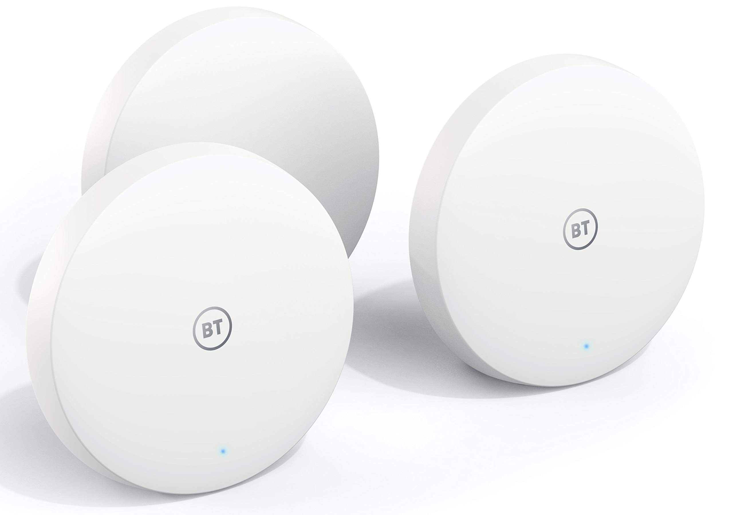 BT 96450 Mini Whole Home Wi-Fi, Pack of 3 Discs, Mesh Wi-Fi for seamless, speedy (AC1200) Connection, Wi-Fi everywhere in medium to large homes, App for complete control and 3 year warranty