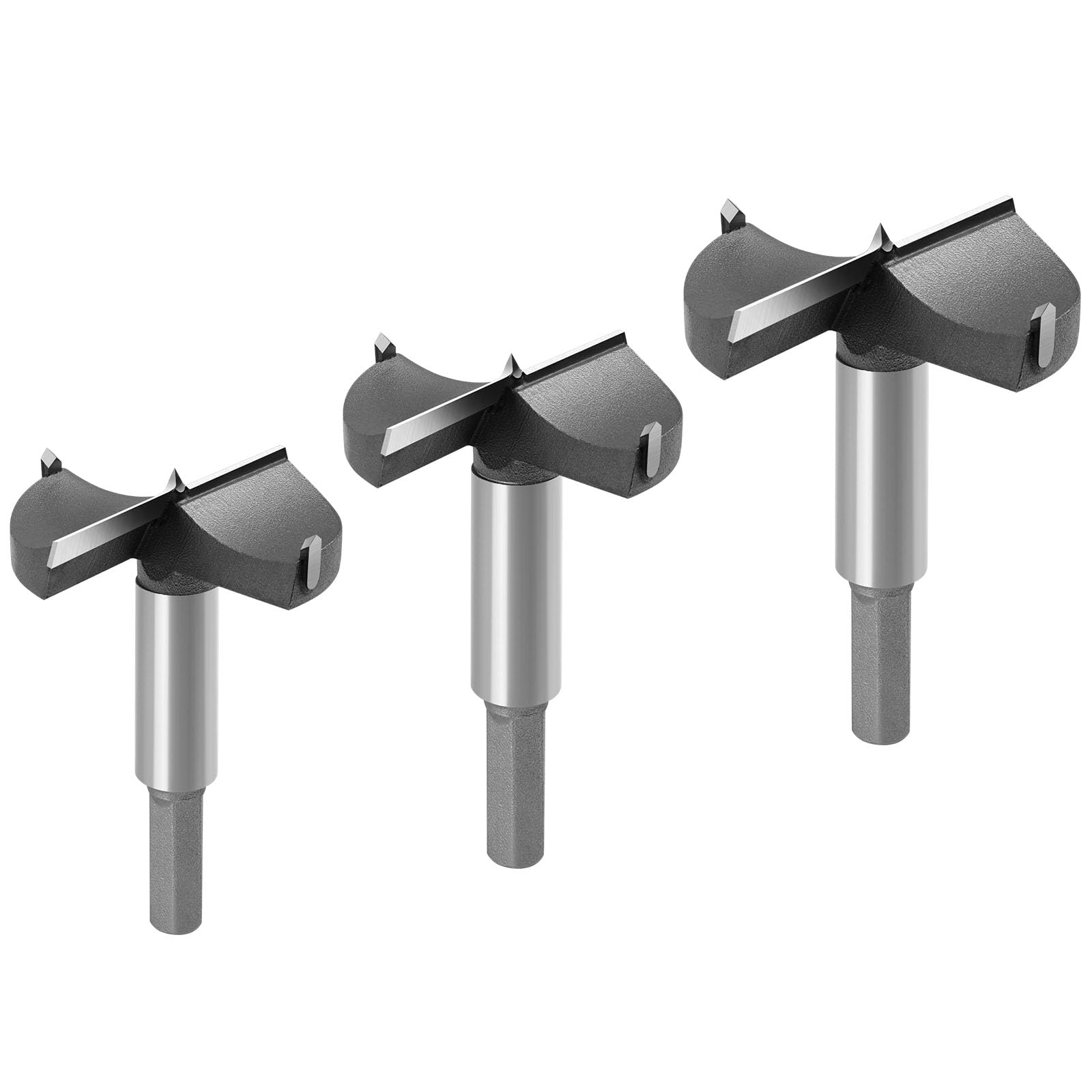 flintronic® Forstner Drill Bit, 3PCS Boring Hole Saw Set (Large Size Version) 45/50/60mm Carbide Steel Tool Kits for Woodworking, Furniture, Door Hinge Hole