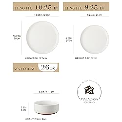 MALACASA Plates and Bowls Sets, 12 Pieces Modern
