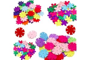 Carykon 3 Styles Craft Felt Flowers, Assorted Color, 160 Pcs
