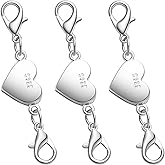 925 Silver Magnetic Necklace Clasps and Closures, Double Lobster Magnetic Necklace Clasps for Bracelet and Necklace Extender (3silvery)