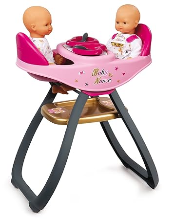 Smoby 220315 Baby Nurse Zwillingspuppen Hochstuhl