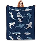 Shark Blanket Soft Warm Throw Blanket for Couch Lightweight Cozy Bed Blankets & Throws for Living Room Decor Gifts for Kids Boys 50"x40"