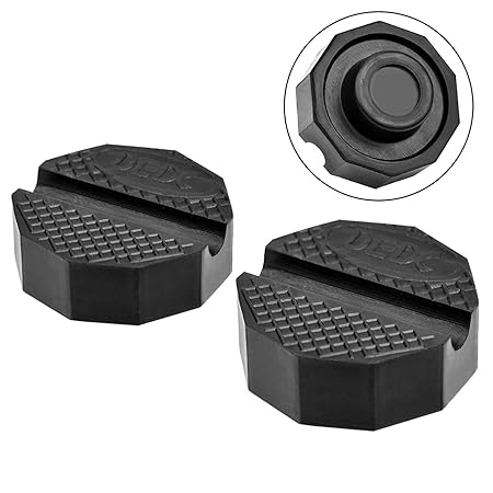 DEDC 2 Stück Wagenheber Gummiauflage Wagenheberauflage Jack Rubber Pad Gummiblock für Rangierwagenheber und Hebebühnen, Runde