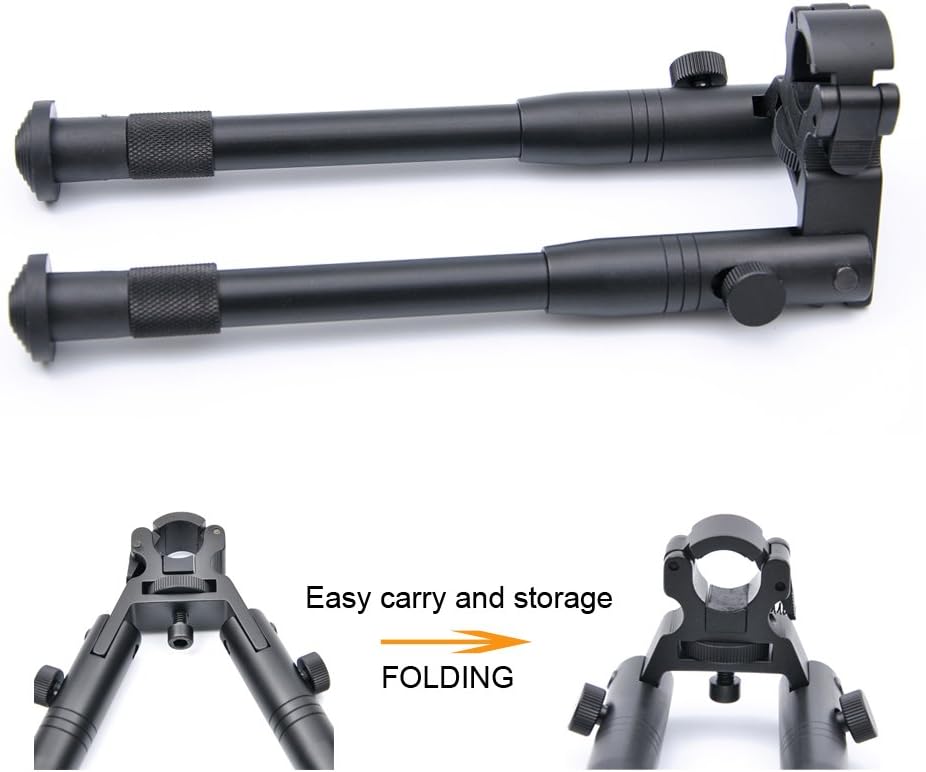 Clamp-on Bipod 6-9 inch Adjustable Folding Bipods Rubber Feet Metal,Gun Holders for Hunting Shooting Gun Sniper - Image 5